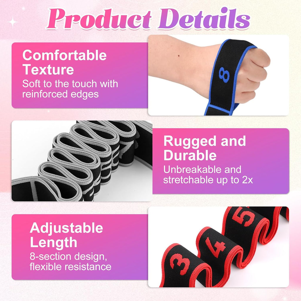 Numbered resistance bands in red purple and blue - photo 5