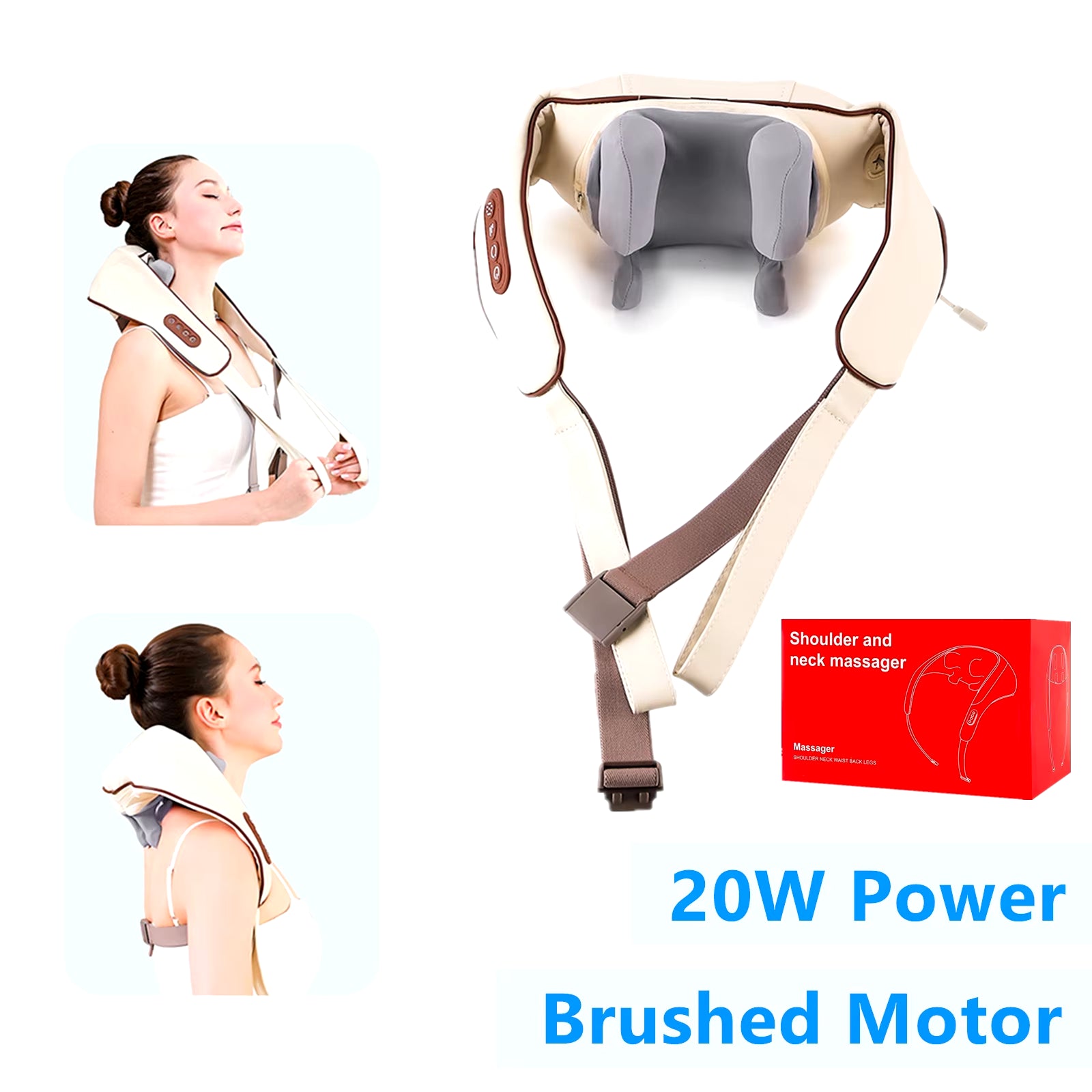 Cordless neck and shoulder massager kneading massage shawl - main product photo